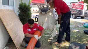 Damaged pipe being relined